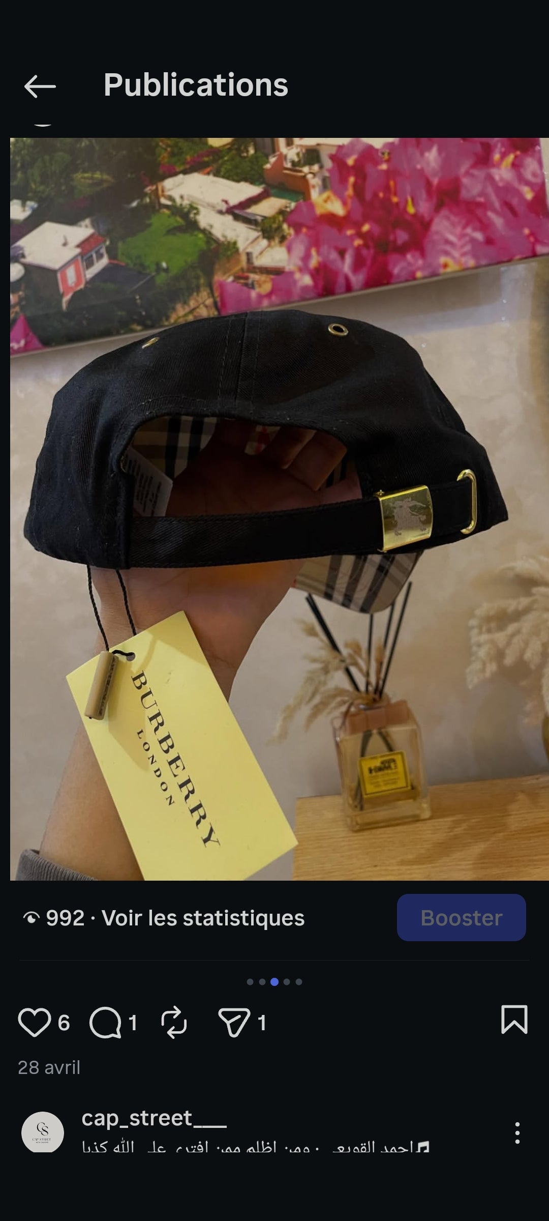 Cap burberry